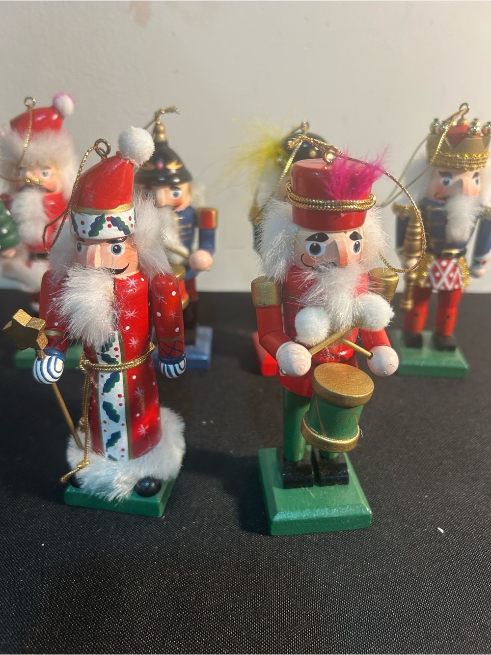 Festive Red and Green Wooden Nutcracker Ornament Set - Brand Unspecified